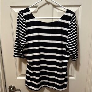 White House Black Market Striped Short Sleeve Top